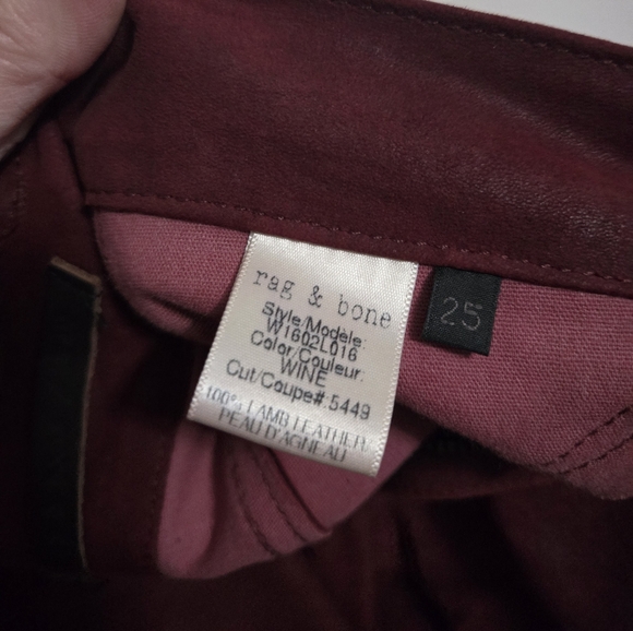 rag & bone Burgundy Suede Jeans - Picture 5 of 5